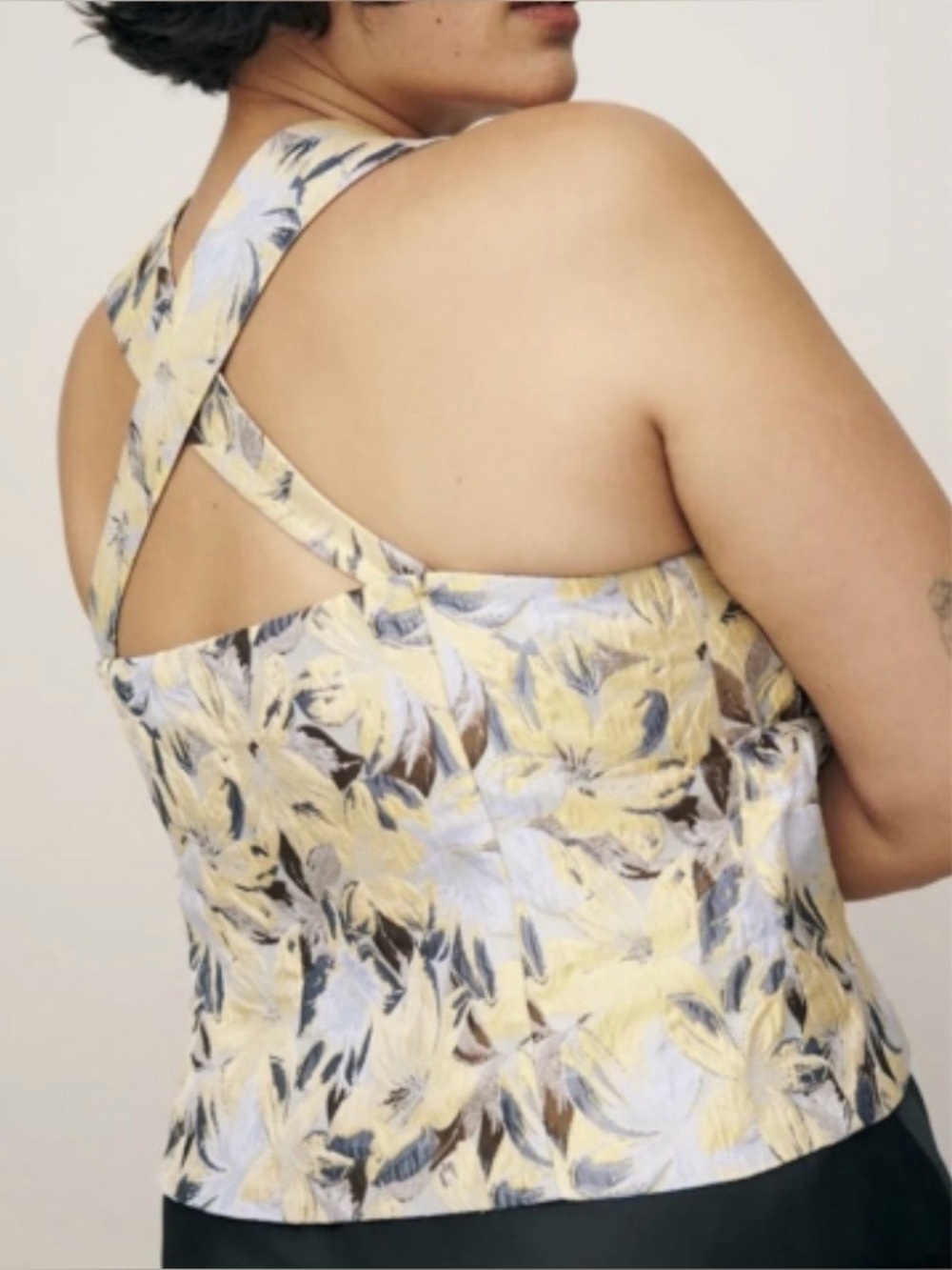 Reformation Azalea Floral Top Madonna Size 18 Tie Close Summer Resort Quiet Luxe - Picture 2 of 11